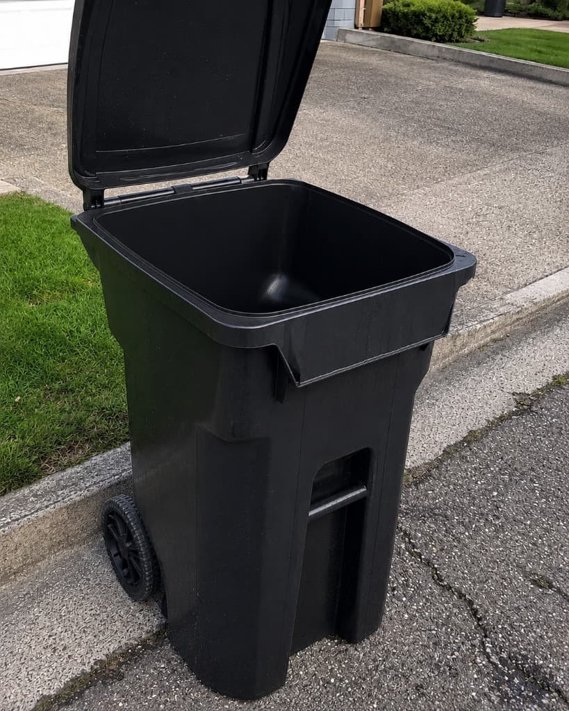 Sparkling clean garbage can after professional cleaning